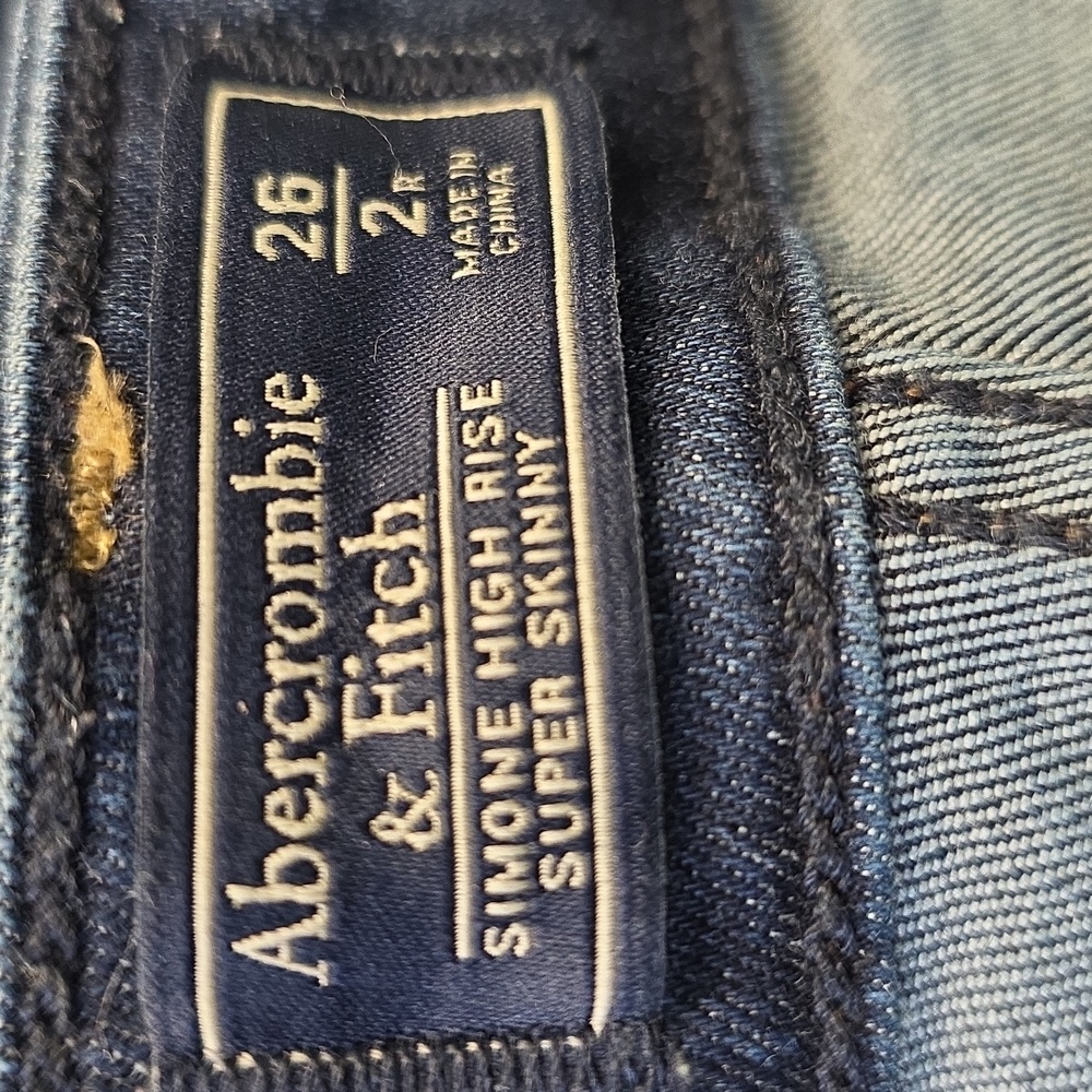 Abercrombie & Fitch Simone High Rise Super Skinny 26/2 Dark Blue Jeans - Picture 5 of 14